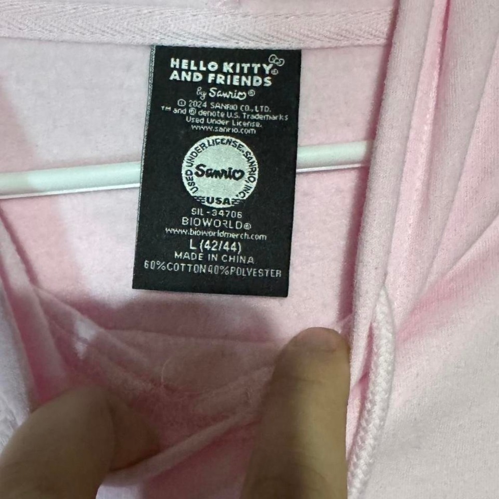 Pink Hello Kitty hoodie‎ NWT Size Large - Picture 2 of 3